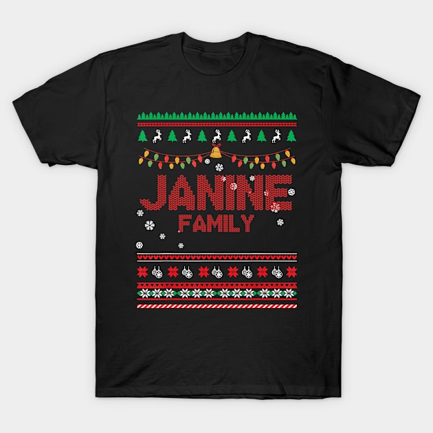 Janine Family Christmas, Name Xmas , Merry Christmas, Name , Birthday, Middle name T-Shirt by sketchraging